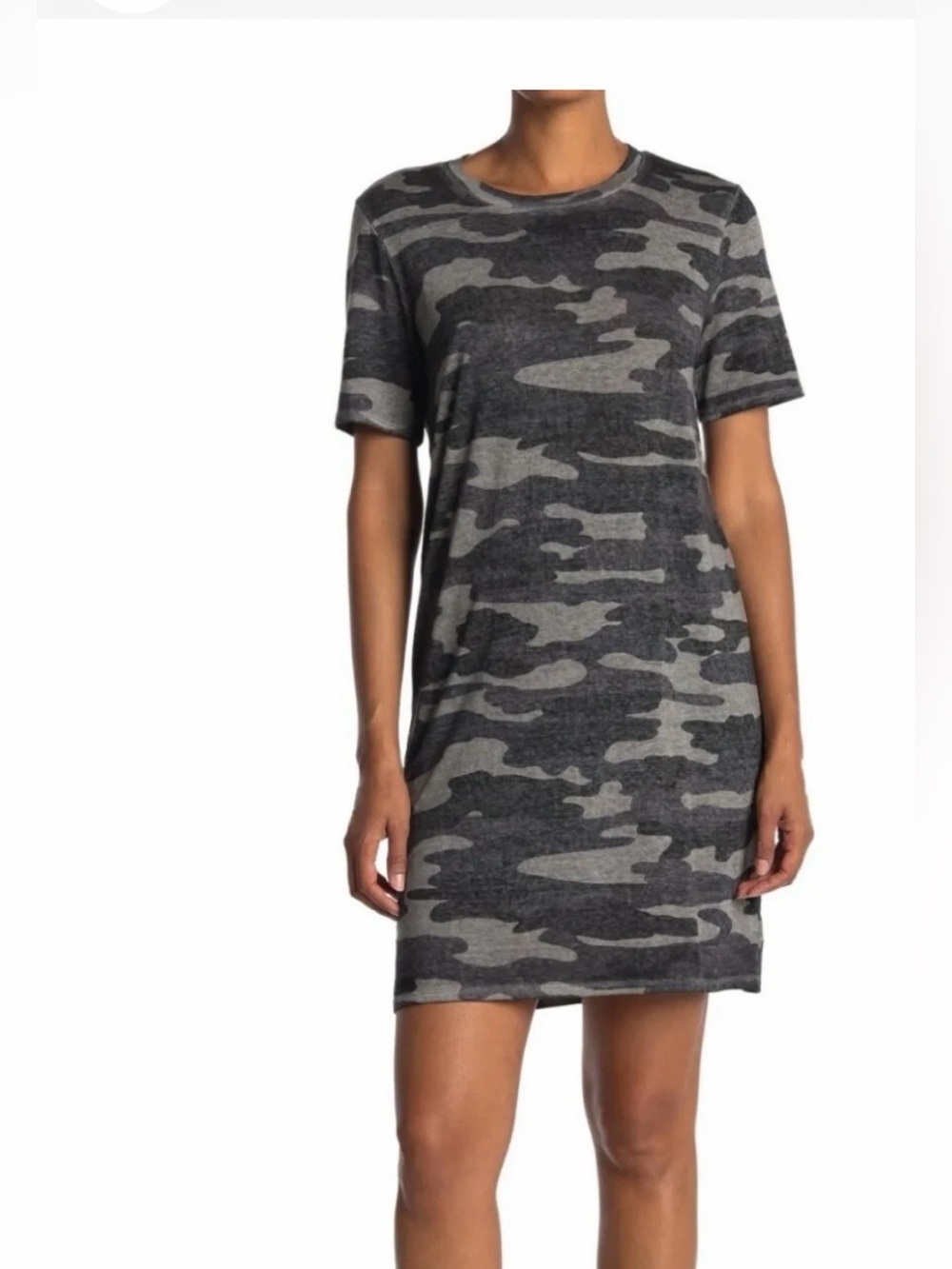 Lucky Brand Grey and Black Camo Tee Dress